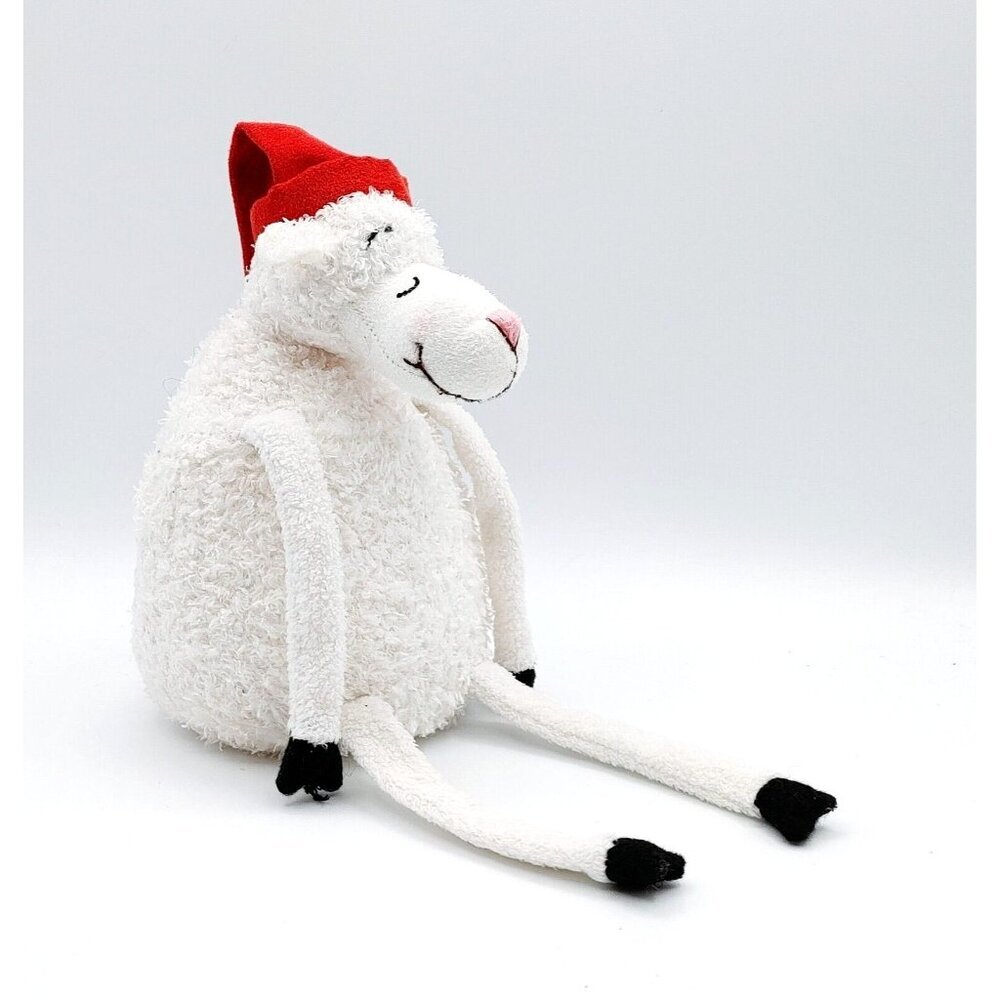 Dayspring Sheep Plush 2006 Lamb Stuffed Animal w/Red Santa Hat Christmas 7"